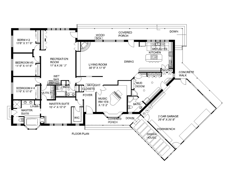 Ranch Traditional Level One of Plan 85201