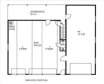 Garage Plan 85204 - 3 Car Garage Apartment First Level Plan
