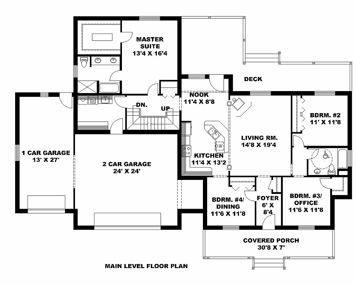 Craftsman Traditional Level One of Plan 85209