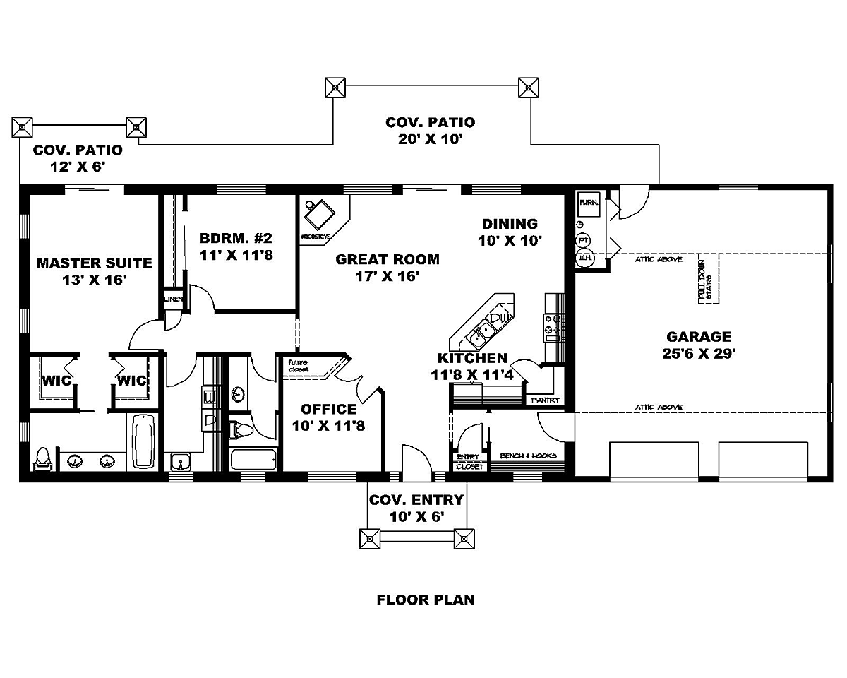 Craftsman Ranch Traditional Level One of Plan 85210