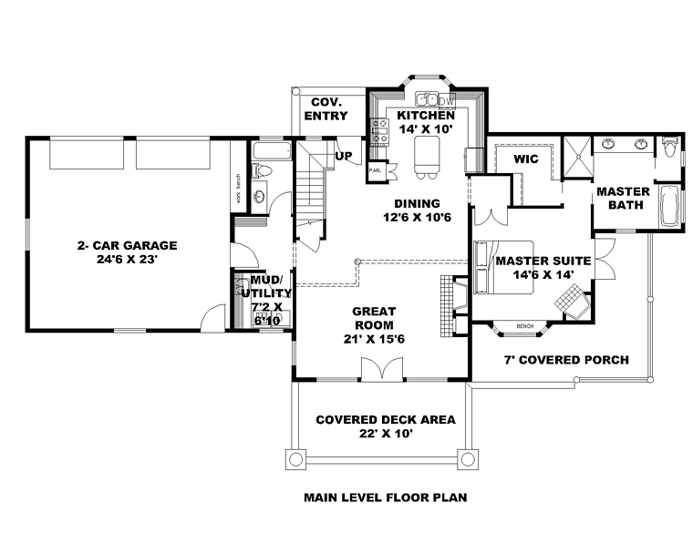 Cabin Country Traditional Level One of Plan 85213