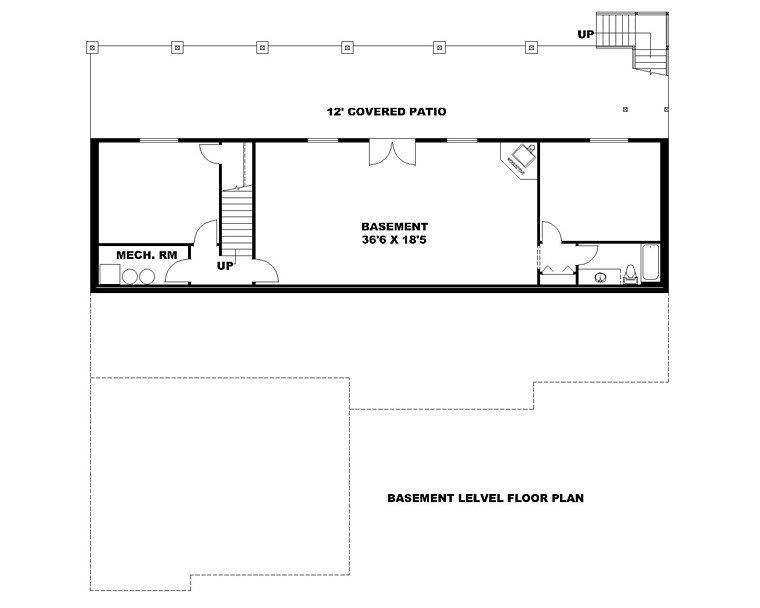 Craftsman Traditional Tudor Lower Level of Plan 85215