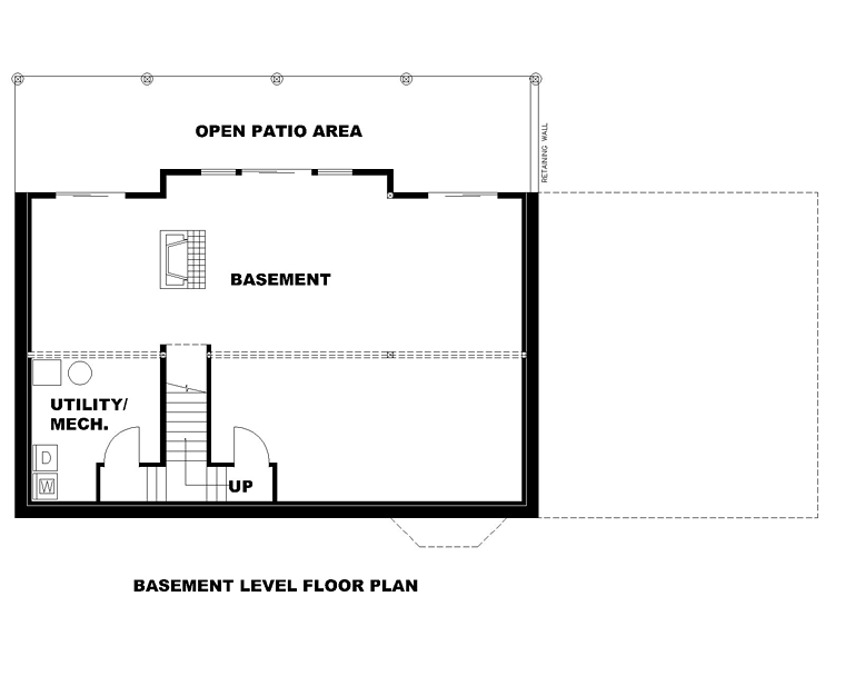 Contemporary Traditional Lower Level of Plan 85216