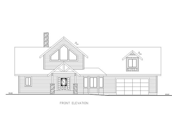 Contemporary Traditional Rear Elevation of Plan 85216