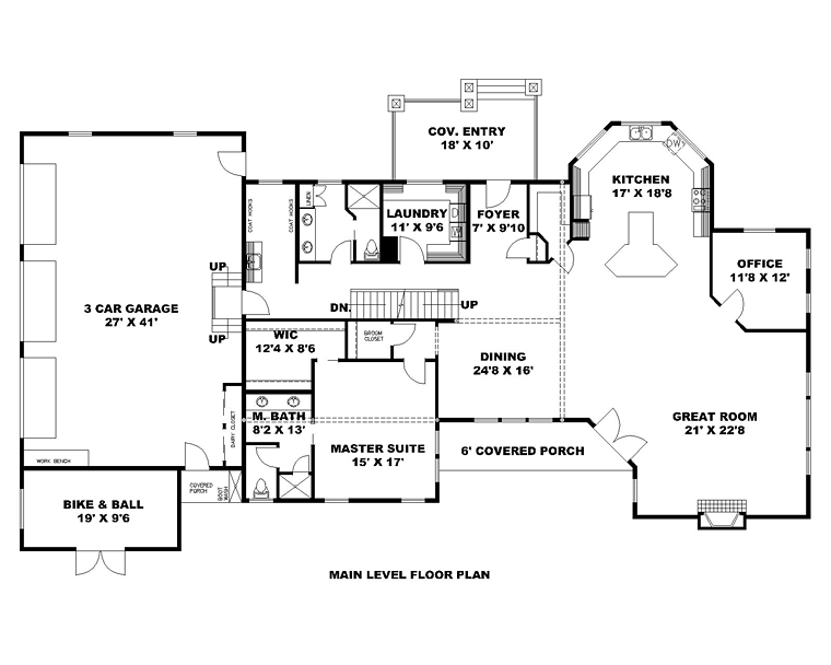 Contemporary Southwest Level One of Plan 85217