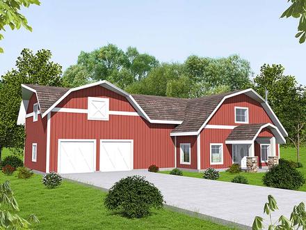 Country Farmhouse Elevation of Plan 85221