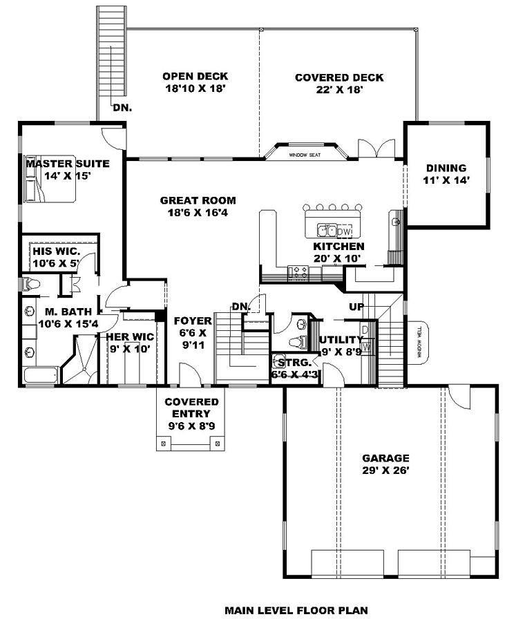 Craftsman Traditional Level One of Plan 85224