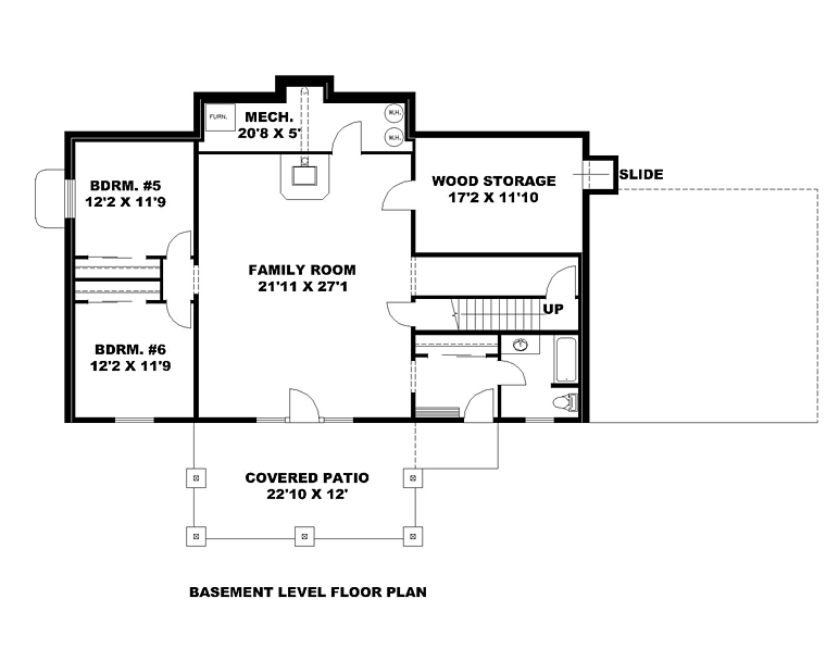 Contemporary Traditional Lower Level of Plan 85228
