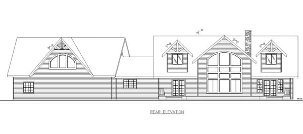 Country Craftsman Southern Rear Elevation of Plan 85231