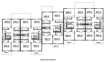 Multi-Family Plan 85233 Second Level Plan