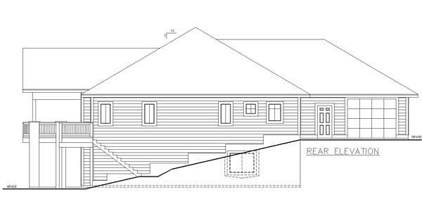 Bungalow Contemporary Craftsman Traditional Rear Elevation of Plan 85235