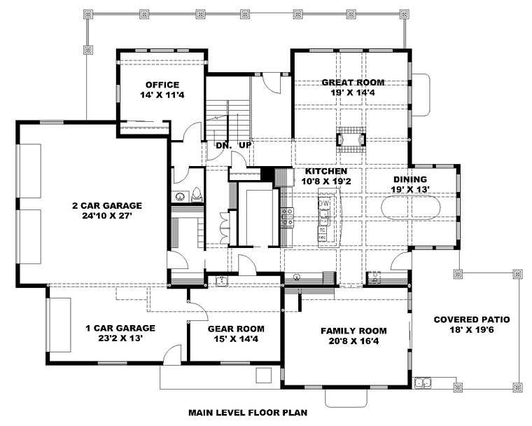 Bungalow Country Craftsman Traditional Level One of Plan 85238
