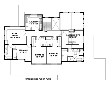 House Plan 85238 Second Level Plan