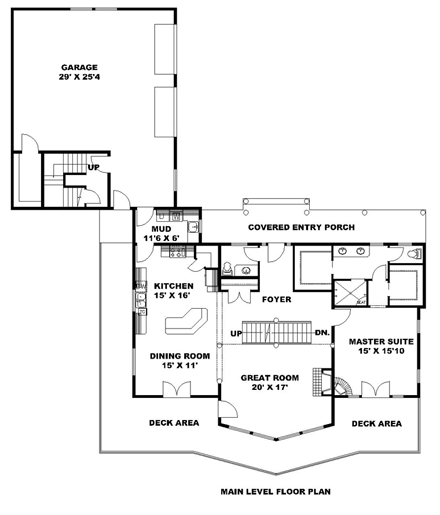 House Plan 85241 First Level Plan