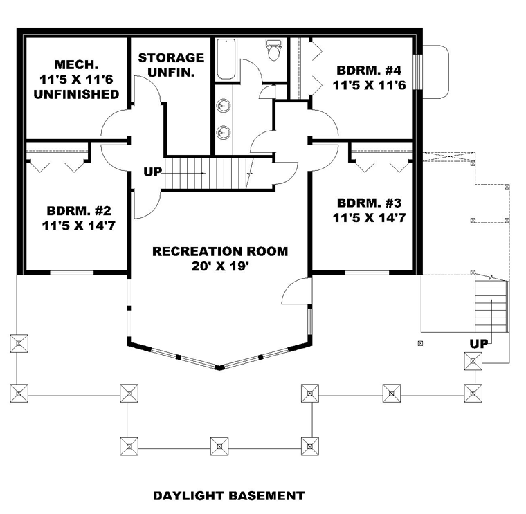 Bungalow Contemporary Cottage Traditional Lower Level of Plan 85242