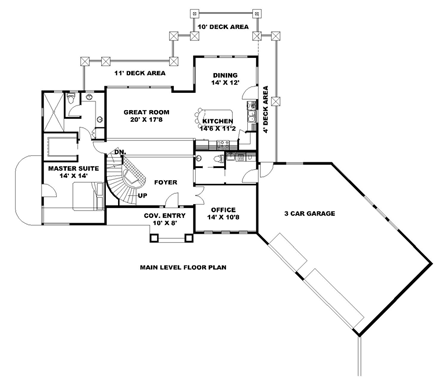 House Plan 85245 First Level Plan