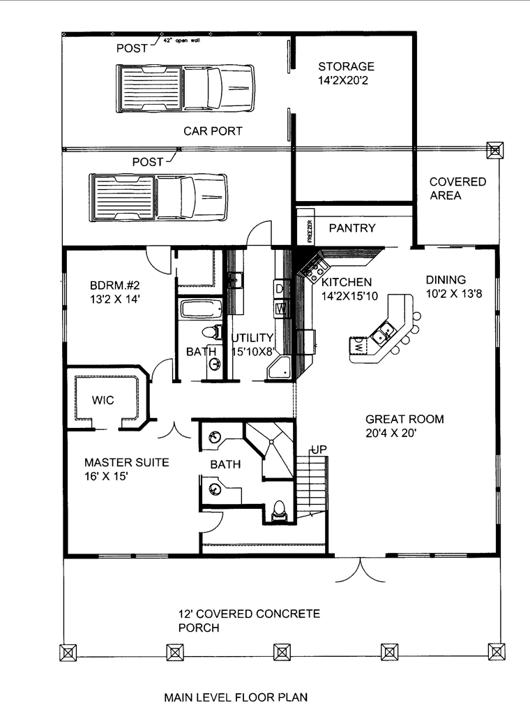 Cabin Country Ranch Level One of Plan 85249