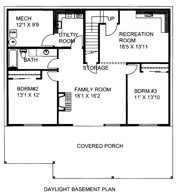 Contemporary Lower Level of Plan 85251