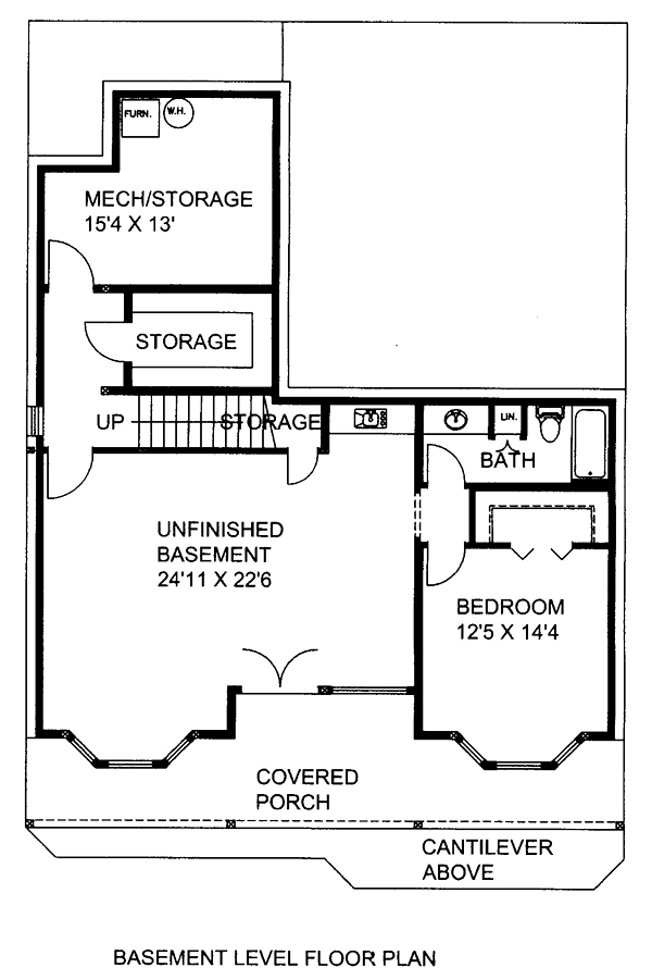 Contemporary Craftsman Traditional Lower Level of Plan 85252