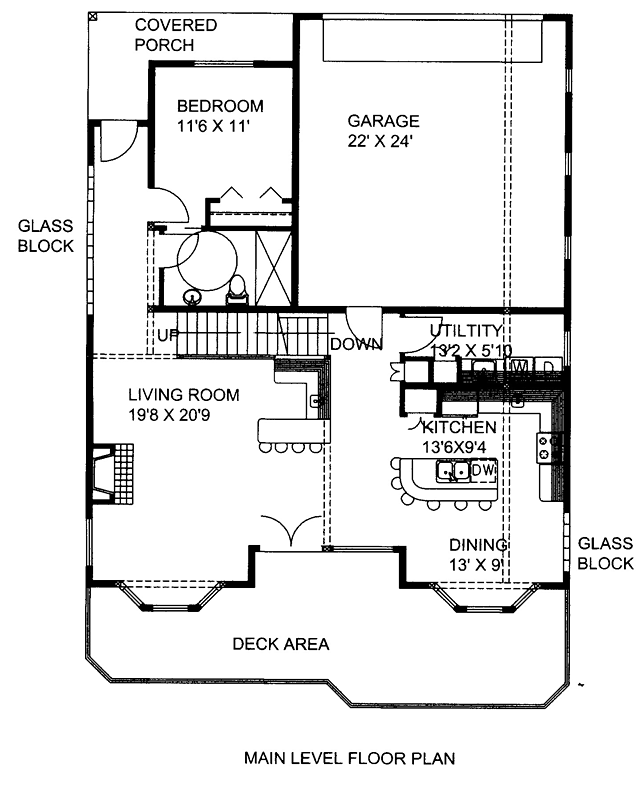 Contemporary Craftsman Traditional Level One of Plan 85252