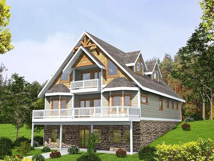Contemporary Craftsman Traditional Elevation of Plan 85252