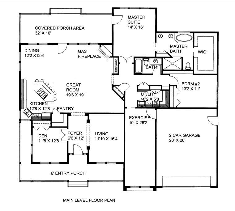 Craftsman Ranch Traditional Level One of Plan 85253