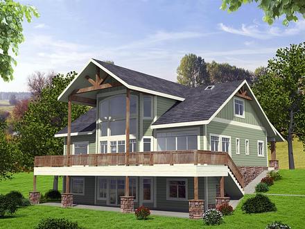 Contemporary Country Craftsman Elevation of Plan 85256