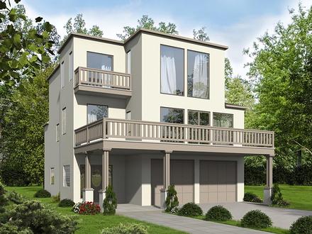 Contemporary Modern Elevation of Plan 85258