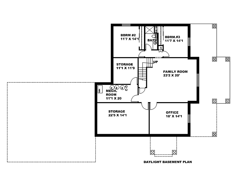 Country Traditional Lower Level of Plan 85259