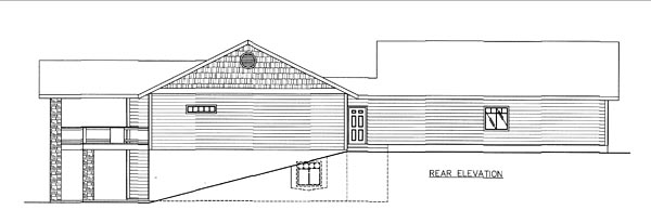 Country Traditional Rear Elevation of Plan 85259