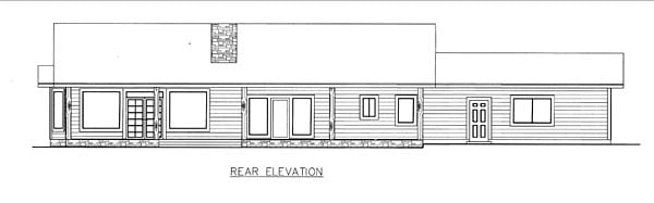Ranch Traditional Rear Elevation of Plan 85260