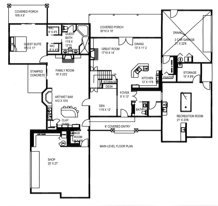 Bungalow Craftsman Traditional Level One of Plan 85261