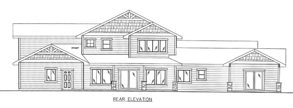 Bungalow Craftsman Traditional Rear Elevation of Plan 85261