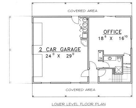 Garage Plan 85263 - 2 Car Garage Apartment First Level Plan
