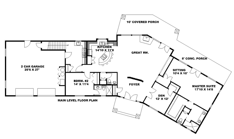 Craftsman Traditional Level One of Plan 85264