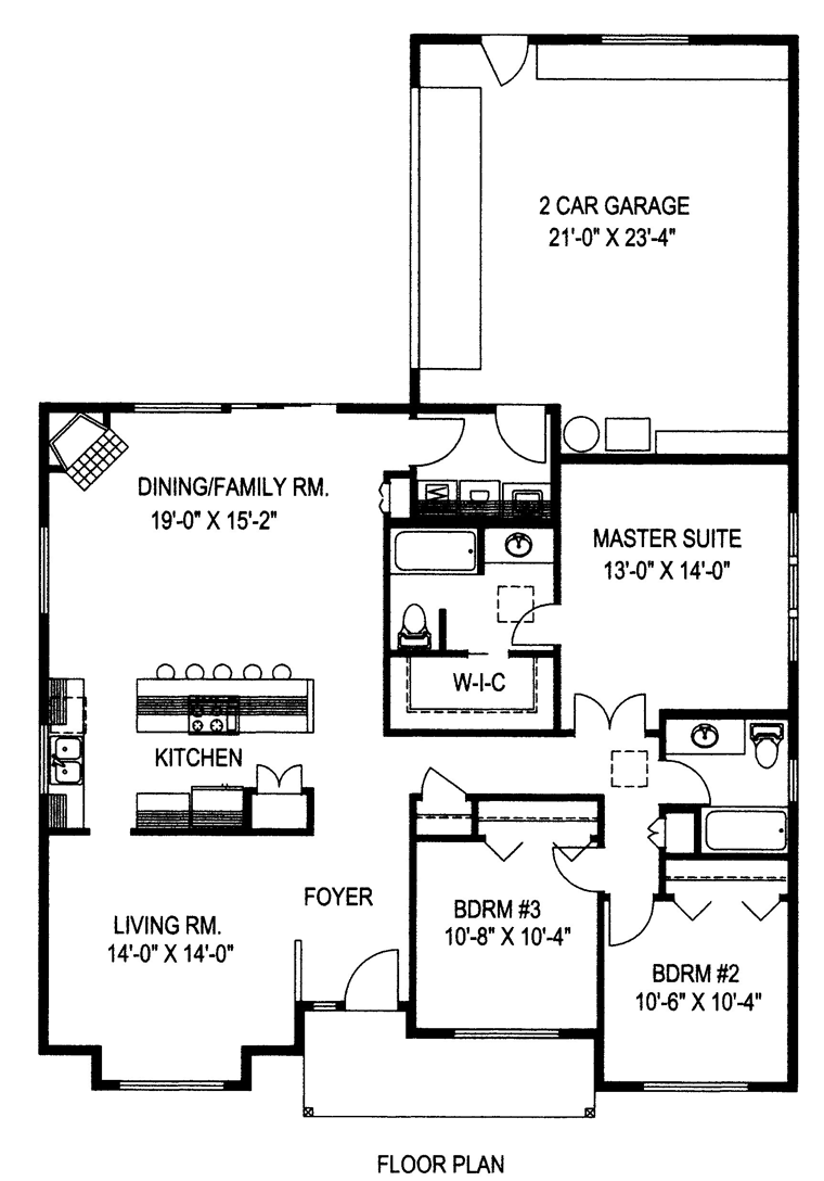 Ranch Traditional Level One of Plan 85274