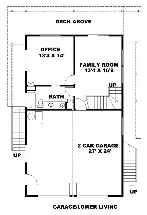 Colonial Contemporary Traditional Level One of Plan 85276