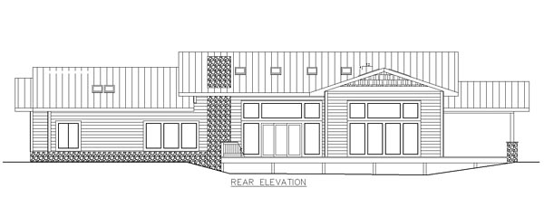 Traditional Rear Elevation of Plan 85279