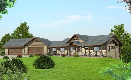 Country Craftsman Ranch Elevation of Plan 85281