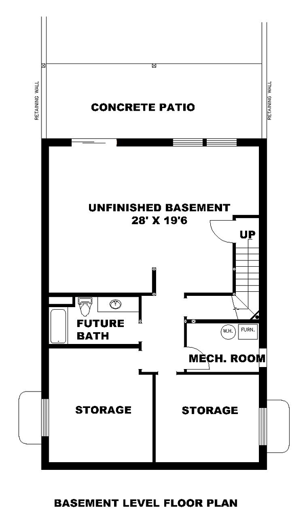 Contemporary Florida Traditional Lower Level of Plan 85284