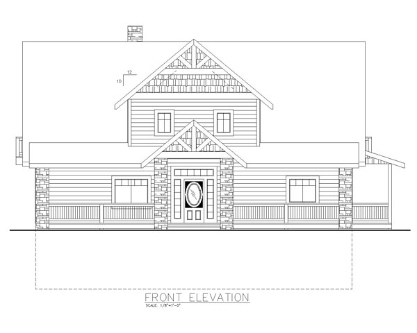 Cape Cod Craftsman Traditional Rear Elevation of Plan 85287