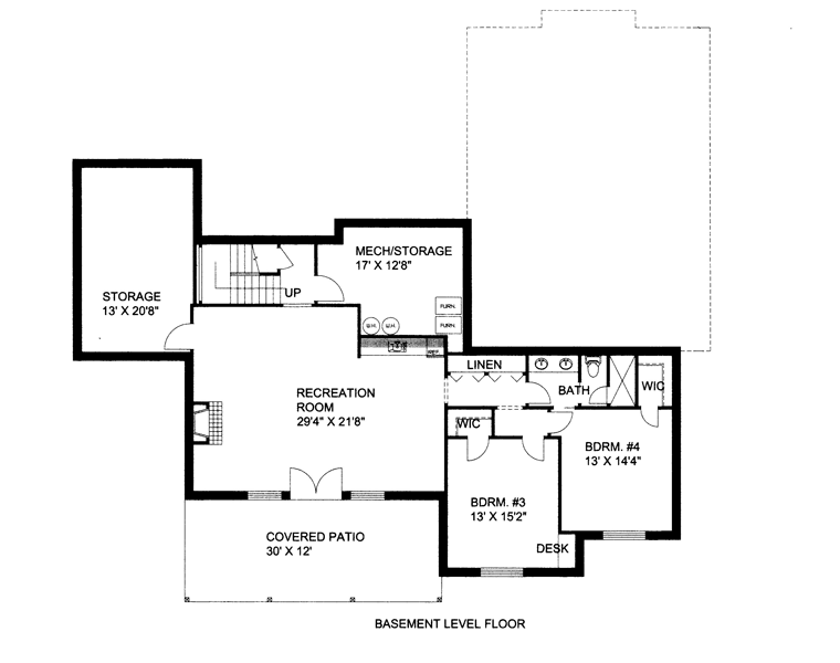 Craftsman Lower Level of Plan 85300