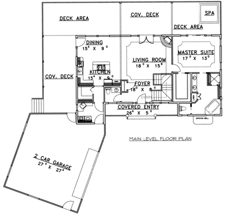 House Plan 85318 First Level Plan