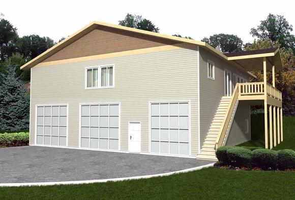 Garage Plan 85330 - 3 Car Garage Apartment Elevation