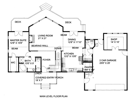 House Plan 85334 First Level Plan