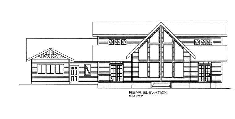  Rear Elevation of Plan 85334