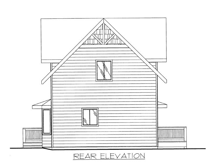  Rear Elevation of Plan 85335