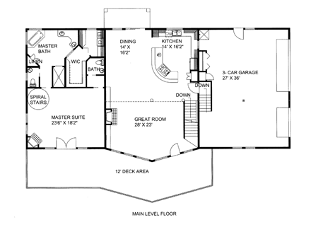 House Plan 85342 First Level Plan