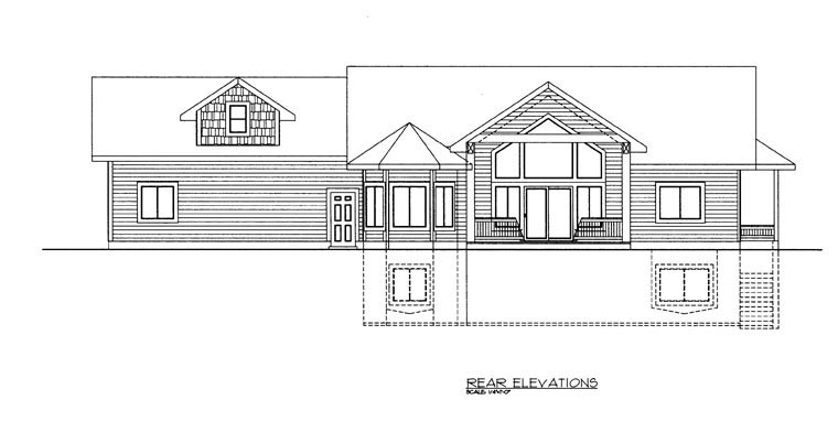  Rear Elevation of Plan 85345