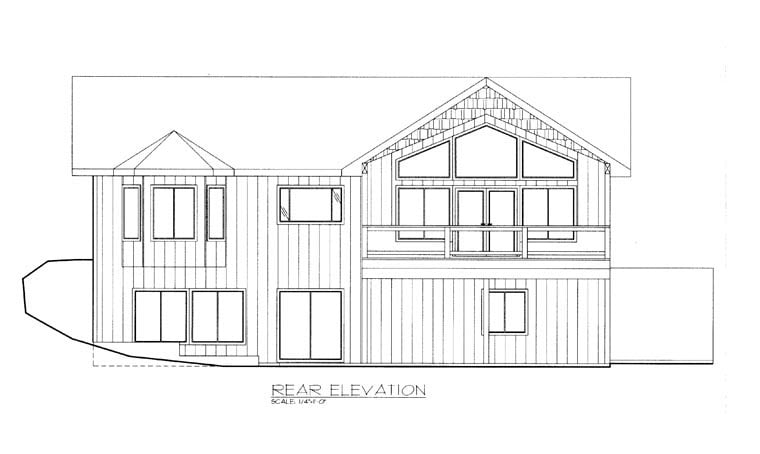  Rear Elevation of Plan 85355